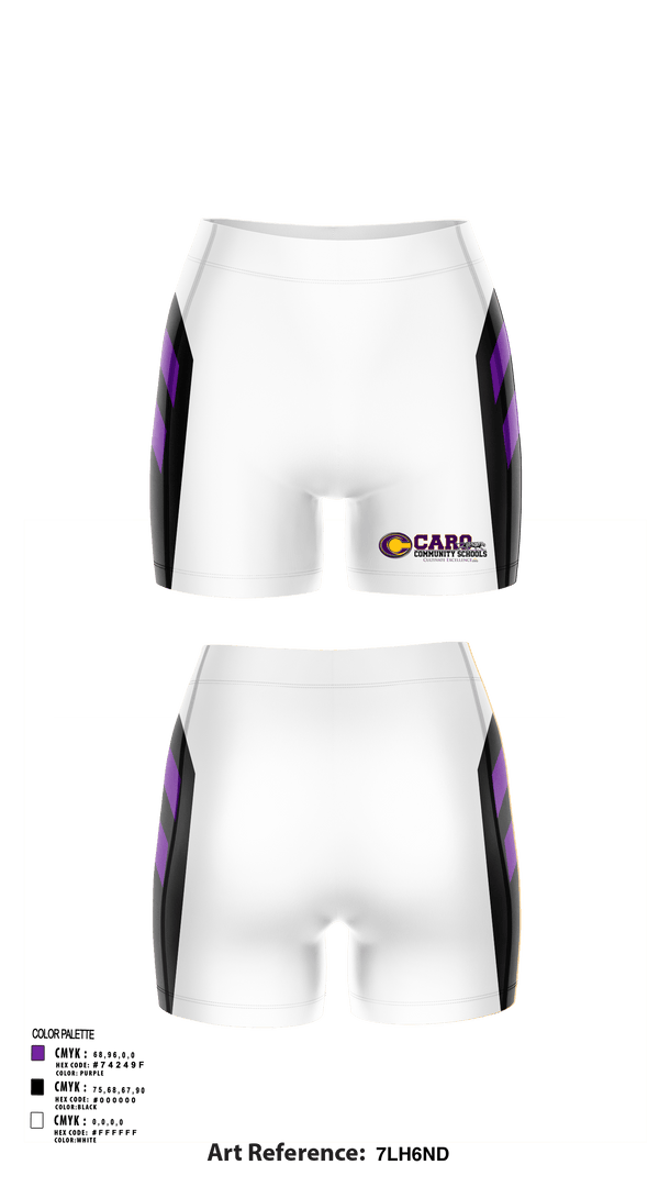 Womens Shorts, Caro High School Volleyball, Women's Volleyball, Teamtime, Team time, sublimation, custom sports apparel, team uniforms, spirit wear, spiritwear, sports uniforms, custom shirts, team store, custom team store, fundraiser sports, apparel fundraiser