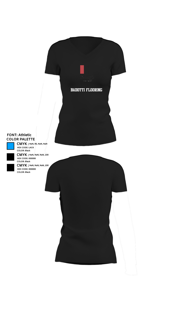 Womens Short Sleeve Vneck Shirt, Badotti Flooring, , Teamtime, Team time, sublimation, custom sports apparel, team uniforms, spirit wear, spiritwear, sports uniforms, custom shirts, team store, custom team store, fundraiser sports, apparel fundraiser