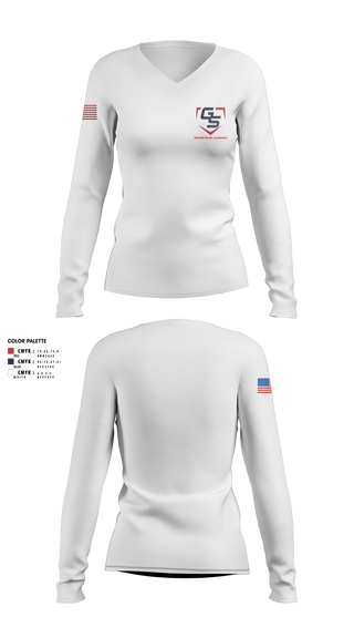 Womens Long Sleeve Vneck Shirt, Grand Slam Alabama, Baseball, Teamtime, Team time, sublimation, custom sports apparel, team uniforms, spirit wear, spiritwear, sports uniforms, custom shirts, team store, custom team store, fundraiser sports, apparel fundraiser