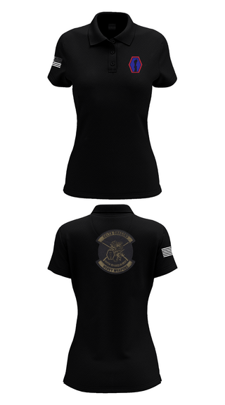 Womens Short Sleeve Performance Polo, 100th Battalion 442nd Infantry Delta dragons, Army, Teamtime, Team time, sublimation, custom sports apparel, team uniforms, spirit wear, spiritwear, sports uniforms, custom shirts, team store, custom team store, fundraiser sports, apparel fundraiser