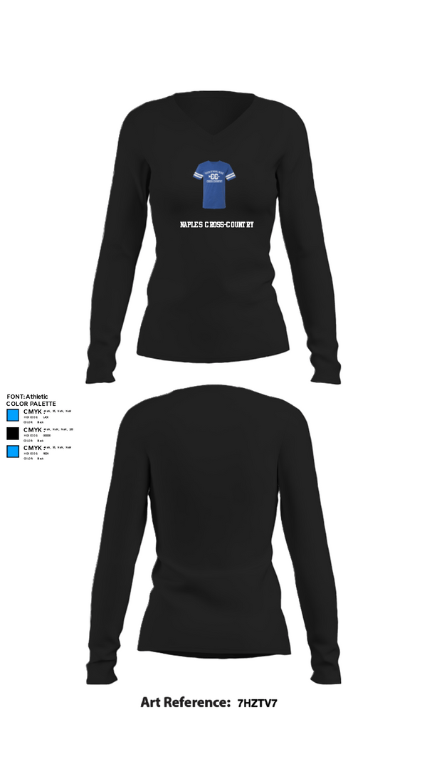 Womens Long Sleeve Vneck Shirt, Naples Cross-Country, Cross Country, Teamtime, Team time, sublimation, custom sports apparel, team uniforms, spirit wear, spiritwear, sports uniforms, custom shirts, team store, custom team store, fundraiser sports, apparel fundraiser