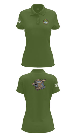 Womens Short Sleeve Performance Polo, Wilmington Tiger Shark, Army, Teamtime, Team time, sublimation, custom sports apparel, team uniforms, spirit wear, spiritwear, sports uniforms, custom shirts, team store, custom team store, fundraiser sports, apparel fundraiser