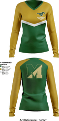 Brick Memorial High School Cheer 20877366 Women's Long Sleeve V-neck Shirt - 1