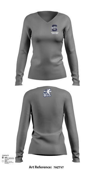 Womens Long Sleeve Vneck Shirt, Shawnee Middle School Cheer, Cheer, Teamtime, Team time, sublimation, custom sports apparel, team uniforms, spirit wear, spiritwear, sports uniforms, custom shirts, team store, custom team store, fundraiser sports, apparel fundraiser
