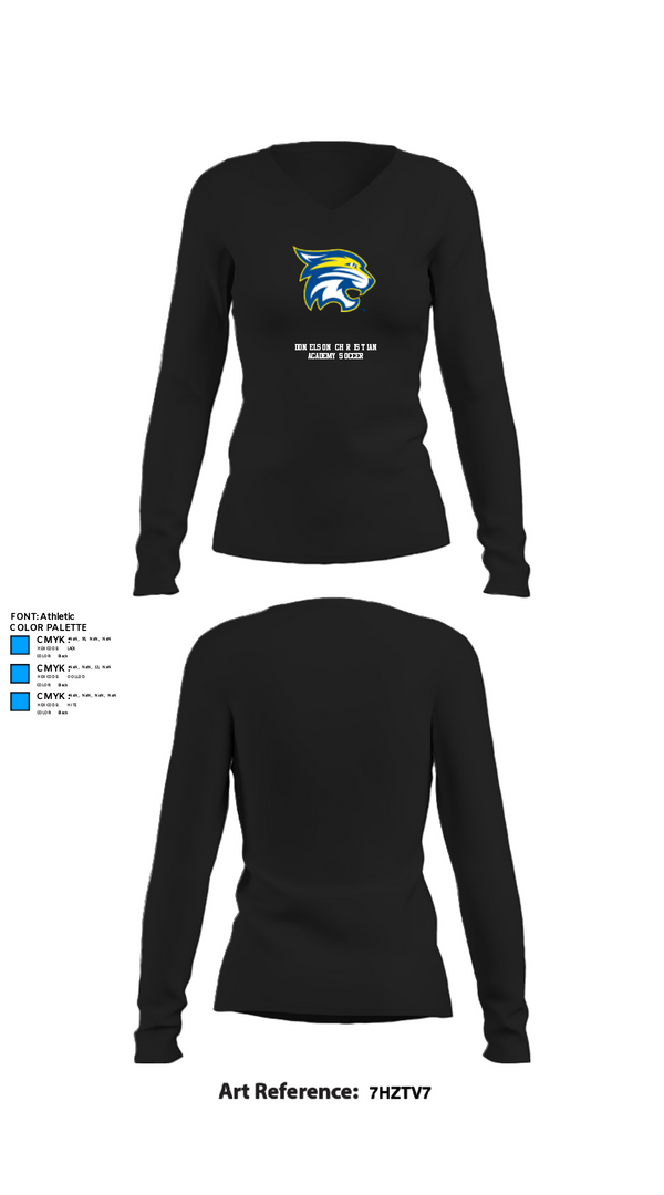 Womens Long Sleeve Vneck Shirt, Donelson Christian Academy Soccer, Men's Soccer, Teamtime, Team time, sublimation, custom sports apparel, team uniforms, spirit wear, spiritwear, sports uniforms, custom shirts, team store, custom team store, fundraiser sports, apparel fundraiser