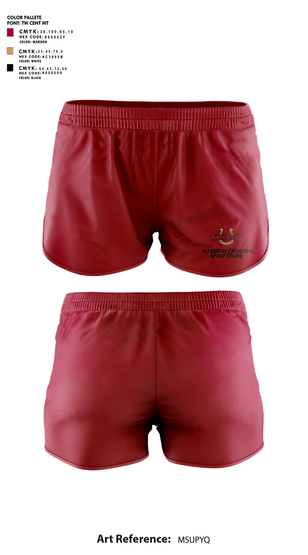 Womens Shorts, Madison Crossing Elementary, Spirit Store, Teamtime, Team time, sublimation, custom sports apparel, team uniforms, spirit wear, spiritwear, sports uniforms, custom shirts, team store, custom team store, fundraiser sports, apparel fundraiser