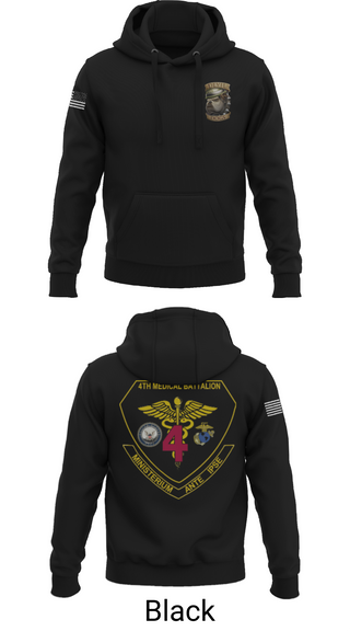 Hoodie, 4th Med Battalion, Marines, Teamtime, Team time, sublimation, custom sports apparel, team uniforms, spirit wear, spiritwear, sports uniforms, custom shirts, team store, custom team store, fundraiser sports, apparel fundraiser