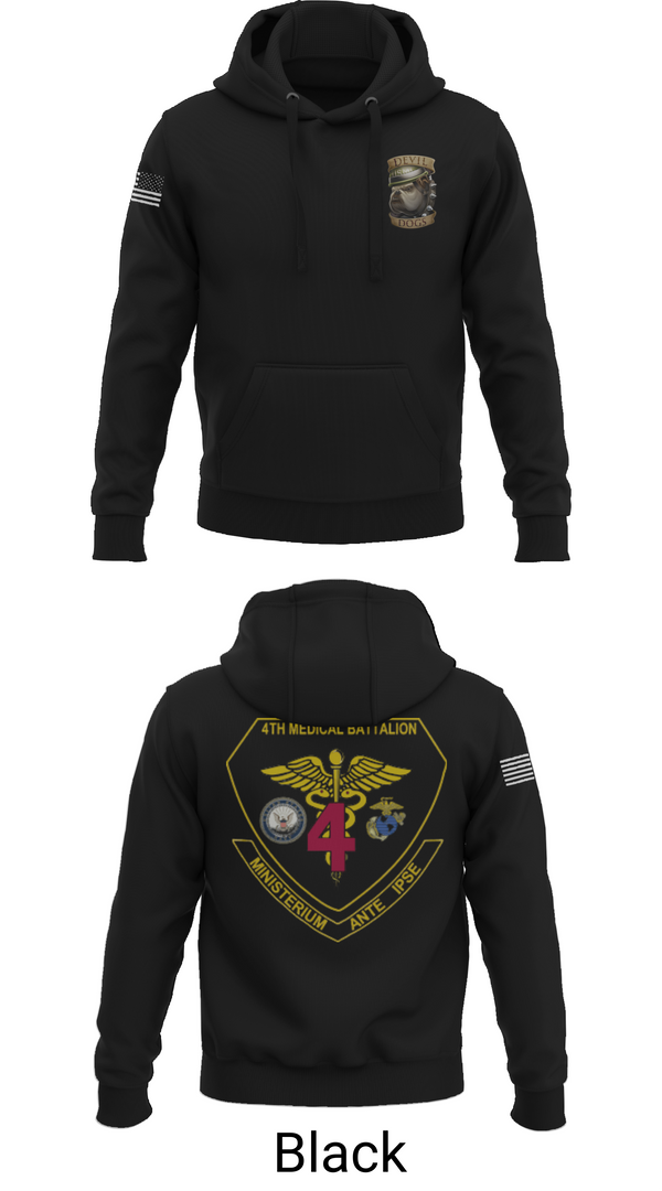 Hoodie, 4th Med Battalion, Marines, Teamtime, Team time, sublimation, custom sports apparel, team uniforms, spirit wear, spiritwear, sports uniforms, custom shirts, team store, custom team store, fundraiser sports, apparel fundraiser