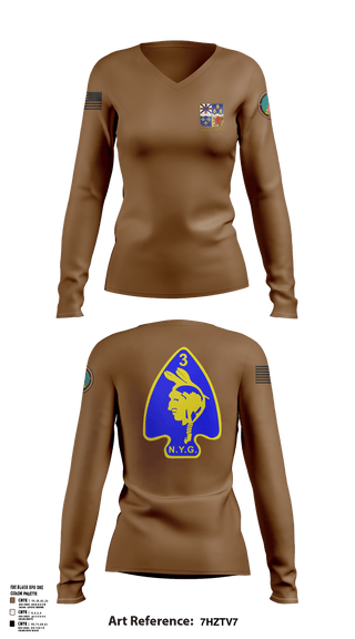 Womens Long Sleeve Vneck Shirt, 56th  Company 3rd Platoon, National Guard, Teamtime, Team time, sublimation, custom sports apparel, team uniforms, spirit wear, spiritwear, sports uniforms, custom shirts, team store, custom team store, fundraiser sports, apparel fundraiser