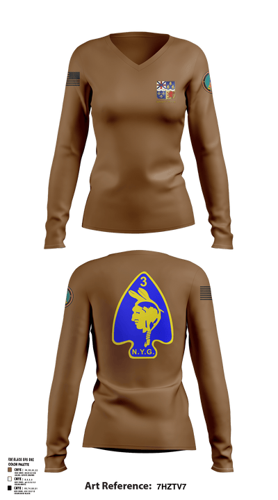 56th  Company 3rd Platoon 50905982 Women's Long Sleeve V-neck Shirt - 1