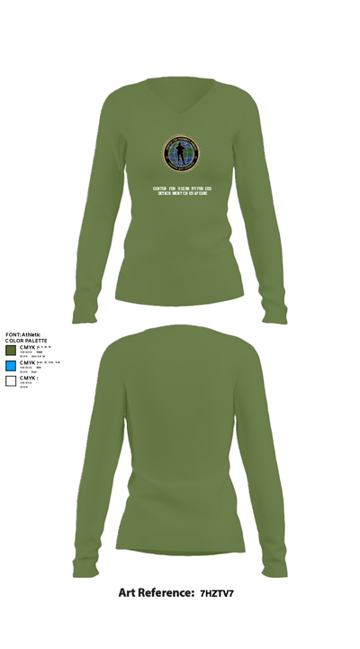 Center for Security Forces Detachment Chesapeake 88189039 Women's Long Sleeve V-neck Shirt - 40