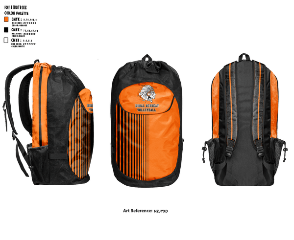 Gear Bag, Rural Retreat High School Volleyball, Women's Volleyball, Teamtime, Team time, sublimation, custom sports apparel, team uniforms, spirit wear, spiritwear, sports uniforms, custom shirts, team store, custom team store, fundraiser sports, apparel fundraiser