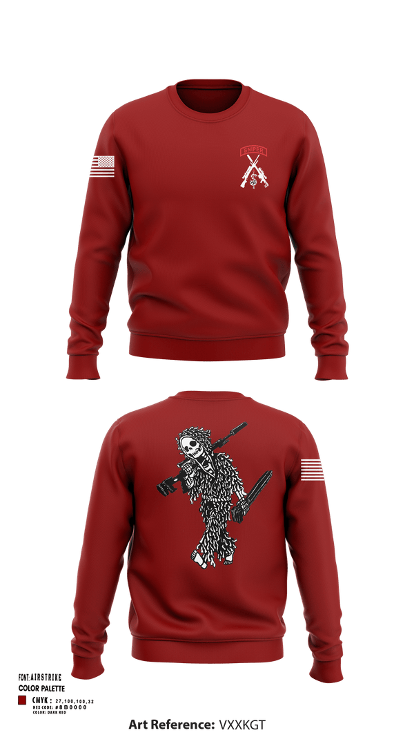 Crew Neck Sweatshirt, 2-5 CAV Snipers, Army, Teamtime, Team time, sublimation, custom sports apparel, team uniforms, spirit wear, spiritwear, sports uniforms, custom shirts, team store, custom team store, fundraiser sports, apparel fundraiser