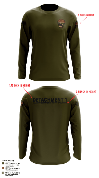 Long Sleeve Performance Shirt, Detachment 1, Air Force, Teamtime, Team time, sublimation, custom sports apparel, team uniforms, spirit wear, spiritwear, sports uniforms, custom shirts, team store, custom team store, fundraiser sports, apparel fundraiser