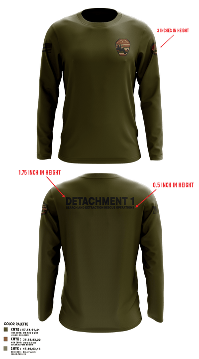 Detachment 1 27221981 Long Sleeve Performance Shirt 40