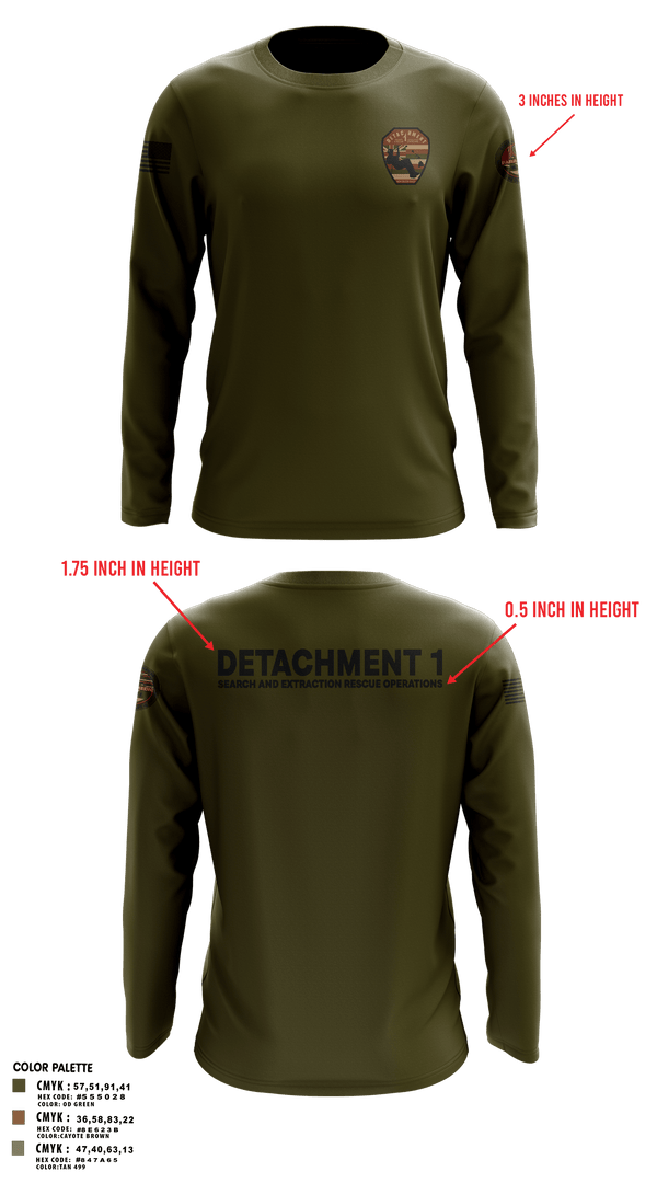Long Sleeve Performance Shirt, Detachment 1, Air Force, Teamtime, Team time, sublimation, custom sports apparel, team uniforms, spirit wear, spiritwear, sports uniforms, custom shirts, team store, custom team store, fundraiser sports, apparel fundraiser