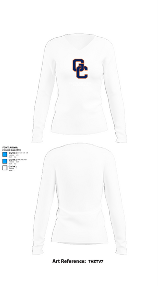 Women's Long Sleeve Vneck Shirt, Grayson County High School Football, Football, Teamtime, Team time, sublimation, custom sports apparel, team uniforms, spirit wear, spiritwear, sports uniforms, custom shirts, team store, custom team store, fundraiser sports, apparel fundraiser