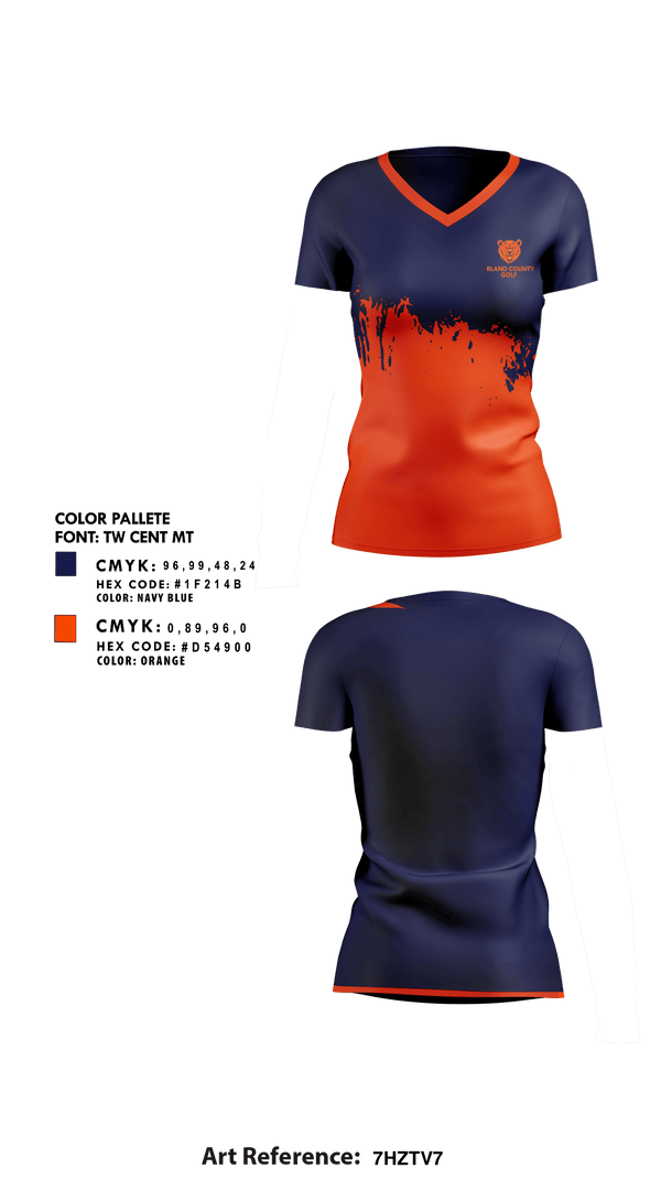 Womens Short Sleeve Vneck Shirt, Bland County High School Golf, Golf, Teamtime, Team time, sublimation, custom sports apparel, team uniforms, spirit wear, spiritwear, sports uniforms, custom shirts, team store, custom team store, fundraiser sports, apparel fundraiser