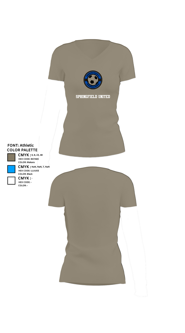 Womens Short Sleeve Vneck Shirt, Springfield United, Men's Soccer, Teamtime, Team time, sublimation, custom sports apparel, team uniforms, spirit wear, spiritwear, sports uniforms, custom shirts, team store, custom team store, fundraiser sports, apparel fundraiser