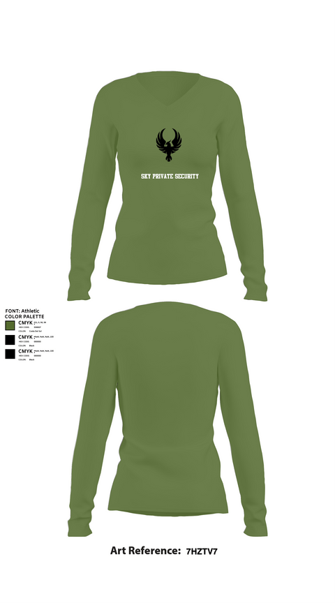 Womens Long Sleeve Vneck Shirt 1, Sky Private Security, Police, Teamtime, Team time, sublimation, custom sports apparel, team uniforms, spirit wear, spiritwear, sports uniforms, custom shirts, team store, custom team store, fundraiser sports, apparel fundraiser