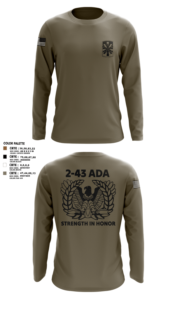 Long Sleeve Performance Polo, 2/43 ADA, Army, Teamtime, Team time, sublimation, custom sports apparel, team uniforms, spirit wear, spiritwear, sports uniforms, custom shirts, team store, custom team store, fundraiser sports, apparel fundraiser