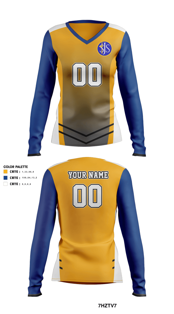 Women's Long Sleeve Vneck Shirt, St Joseph Catholic School Volleyball, Women's Volleyball, Teamtime, Team time, sublimation, custom sports apparel, team uniforms, spirit wear, spiritwear, sports uniforms, custom shirts, team store, custom team store, fundraiser sports, apparel fundraiser