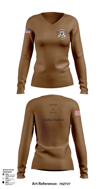 Detachment 035 78200386 Women's Long Sleeve V-neck Shirt - 113