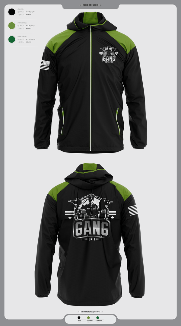 Windbreaker, Gang Unit, Police, Teamtime, Team time, sublimation, custom sports apparel, team uniforms, spirit wear, spiritwear, sports uniforms, custom shirts, team store, custom team store, fundraiser sports, apparel fundraiser