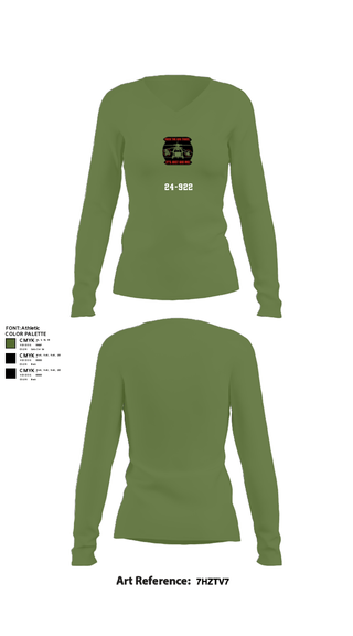 Women's Long Sleeve Vneck Shirt, 24-922, Army, Teamtime, Team time, sublimation, custom sports apparel, team uniforms, spirit wear, spiritwear, sports uniforms, custom shirts, team store, custom team store, fundraiser sports, apparel fundraiser