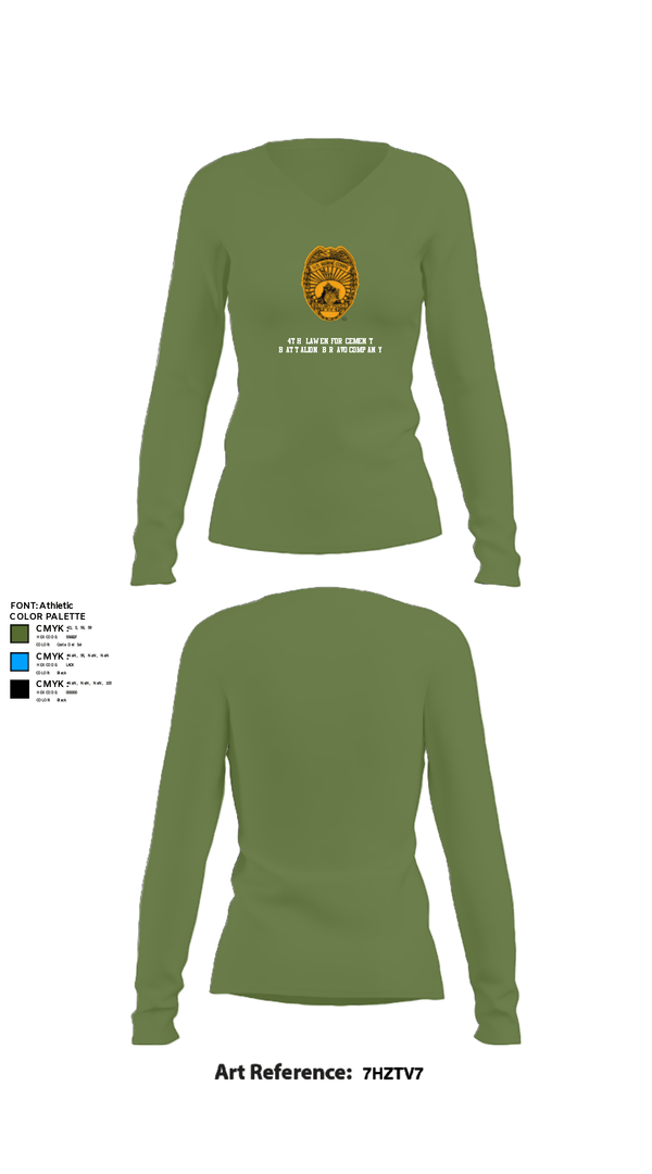 Women's Long Sleeve Vneck Shirt, 4th Law Enforcement Battalion Bravo Company, Marines, Teamtime, Team time, sublimation, custom sports apparel, team uniforms, spirit wear, spiritwear, sports uniforms, custom shirts, team store, custom team store, fundraiser sports, apparel fundraiser