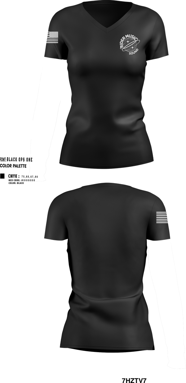 Womens Short Sleeve Vneck Shirt, Rider Music Sound, , Teamtime, Team time, sublimation, custom sports apparel, team uniforms, spirit wear, spiritwear, sports uniforms, custom shirts, team store, custom team store, fundraiser sports, apparel fundraiser