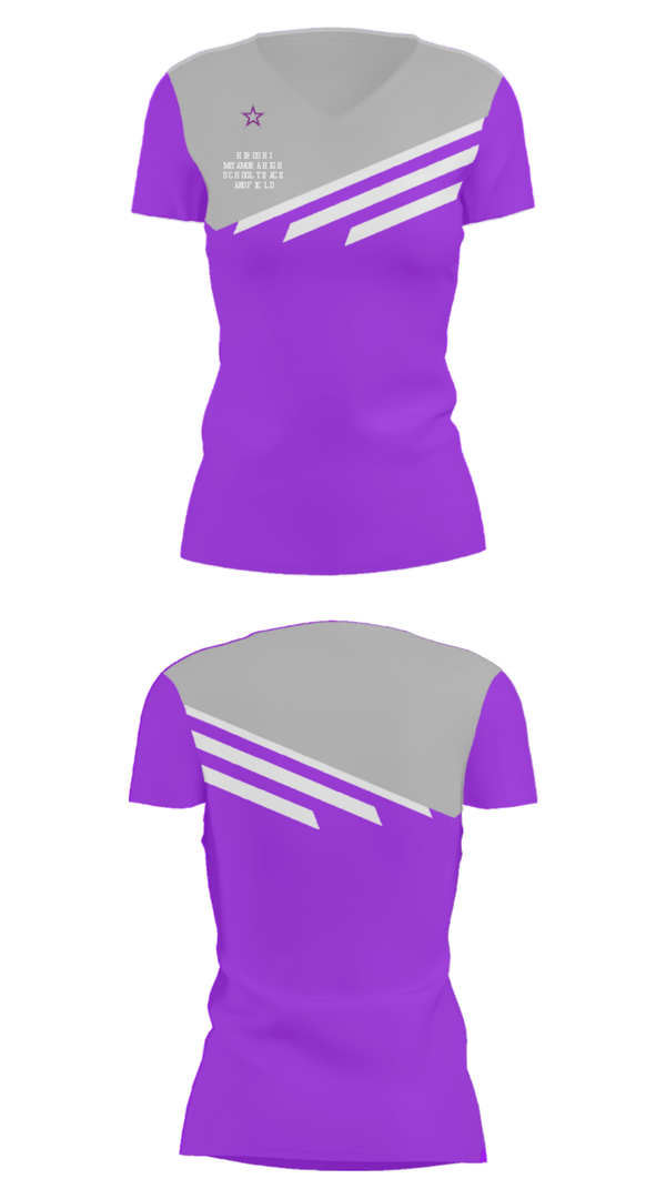 Women's Short Sleeve Vneck Shirt, Hiroshi Miyamura High School Track and Field, Track & Field, Teamtime, Team time, sublimation, custom sports apparel, team uniforms, spirit wear, spiritwear, sports uniforms, custom shirts, team store, custom team store, fundraiser sports, apparel fundraiser