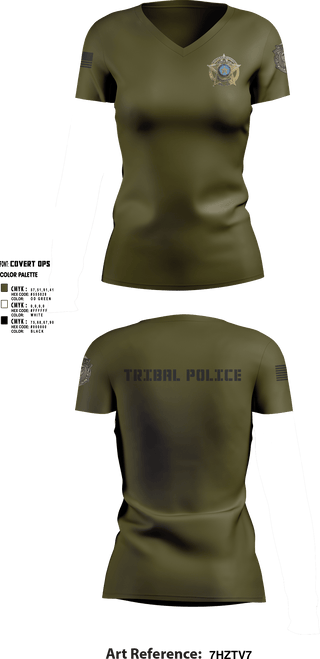 Womens Short Sleeve Vneck Shirt, Eastern Shawnee Tribal Police, Police, Teamtime, Team time, sublimation, custom sports apparel, team uniforms, spirit wear, spiritwear, sports uniforms, custom shirts, team store, custom team store, fundraiser sports, apparel fundraiser