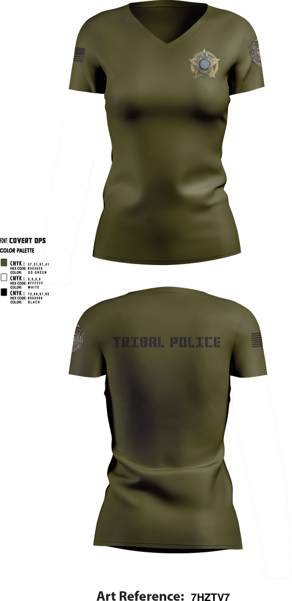 Womens Short Sleeve Vneck Shirt, Eastern Shawnee Tribal Police, Police, Teamtime, Team time, sublimation, custom sports apparel, team uniforms, spirit wear, spiritwear, sports uniforms, custom shirts, team store, custom team store, fundraiser sports, apparel fundraiser