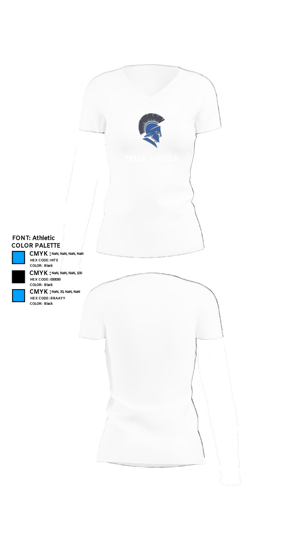 Women's Short Sleeve Vneck Shirt, Sparta, Track & Field, Teamtime, Team time, sublimation, custom sports apparel, team uniforms, spirit wear, spiritwear, sports uniforms, custom shirts, team store, custom team store, fundraiser sports, apparel fundraiser