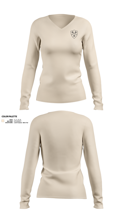 Kingdom Boffer Association 85468269 Women's Long Sleeve V-neck Shirt - 2