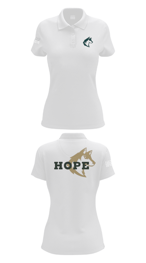 Womens Short Sleeve Performance Polo, Hope Christian Middle School Cheer, Cheer, Teamtime, Team time, sublimation, custom sports apparel, team uniforms, spirit wear, spiritwear, sports uniforms, custom shirts, team store, custom team store, fundraiser sports, apparel fundraiser