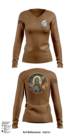 Womens Long Sleeve Vneck Shirt, 1-144 FA BN, National Guard, Teamtime, Team time, sublimation, custom sports apparel, team uniforms, spirit wear, spiritwear, sports uniforms, custom shirts, team store, custom team store, fundraiser sports, apparel fundraiser