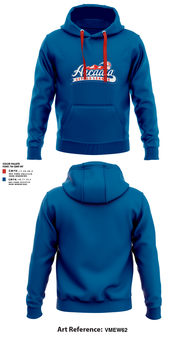Hoodie, Arcadia Little League Baseball, Baseball, Teamtime, Team time, sublimation, custom sports apparel, team uniforms, spirit wear, spiritwear, sports uniforms, custom shirts, team store, custom team store, fundraiser sports, apparel fundraiser