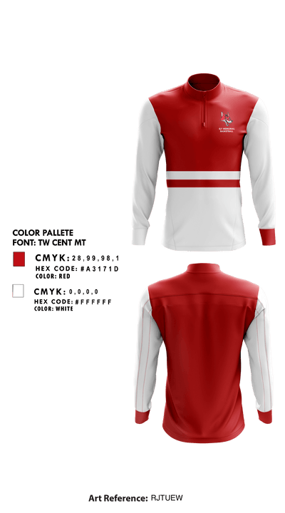 Ely Memorial High School Basketball 45115144 Quarter Zip Jacket - 1