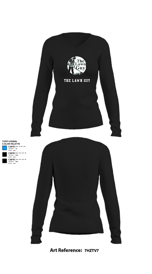 Women's Long Sleeve Vneck Shirt, The Lawn Guy, , Teamtime, Team time, sublimation, custom sports apparel, team uniforms, spirit wear, spiritwear, sports uniforms, custom shirts, team store, custom team store, fundraiser sports, apparel fundraiser