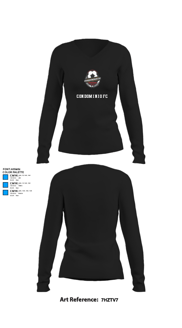 Women's Long Sleeve Vneck Shirt, Condominio FC, Men's Soccer, Teamtime, Team time, sublimation, custom sports apparel, team uniforms, spirit wear, spiritwear, sports uniforms, custom shirts, team store, custom team store, fundraiser sports, apparel fundraiser