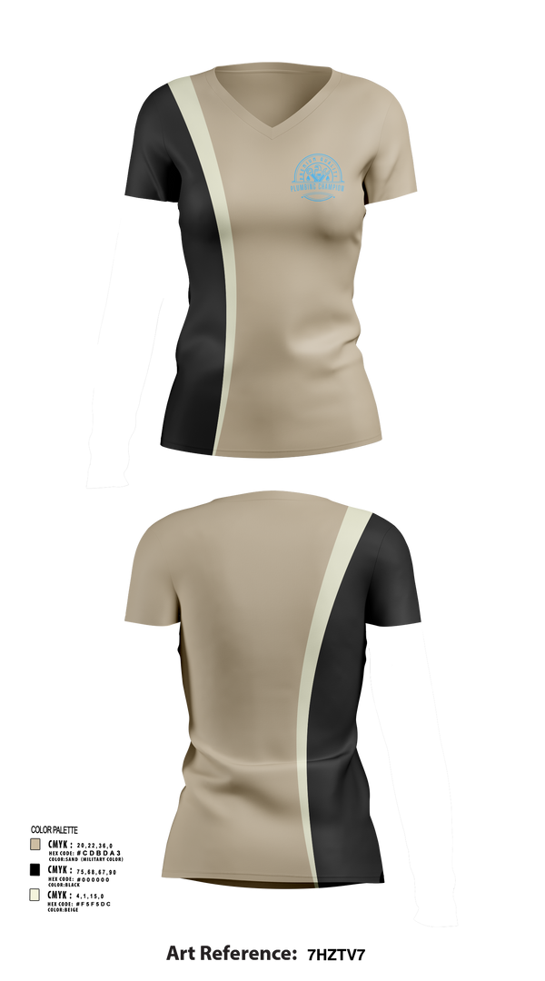Womens Short Sleeve Vneck Shirt, Plumbing Champion, , Teamtime, Team time, sublimation, custom sports apparel, team uniforms, spirit wear, spiritwear, sports uniforms, custom shirts, team store, custom team store, fundraiser sports, apparel fundraiser