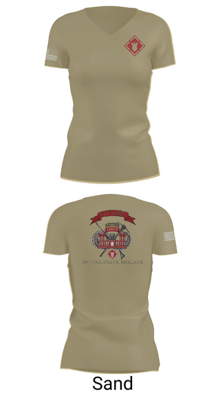 Womens Short Sleeve Vneck Shirt, 264 EN CO, Army, Teamtime, Team time, sublimation, custom sports apparel, team uniforms, spirit wear, spiritwear, sports uniforms, custom shirts, team store, custom team store, fundraiser sports, apparel fundraiser