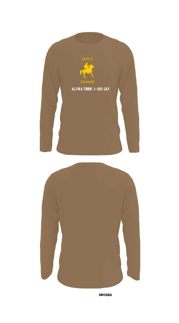 Long Sleeve Performance Shirt, Alpha Troop, 1-221 CAV, National Guard, Teamtime, Team time, sublimation, custom sports apparel, team uniforms, spirit wear, spiritwear, sports uniforms, custom shirts, team store, custom team store, fundraiser sports, apparel fundraiser