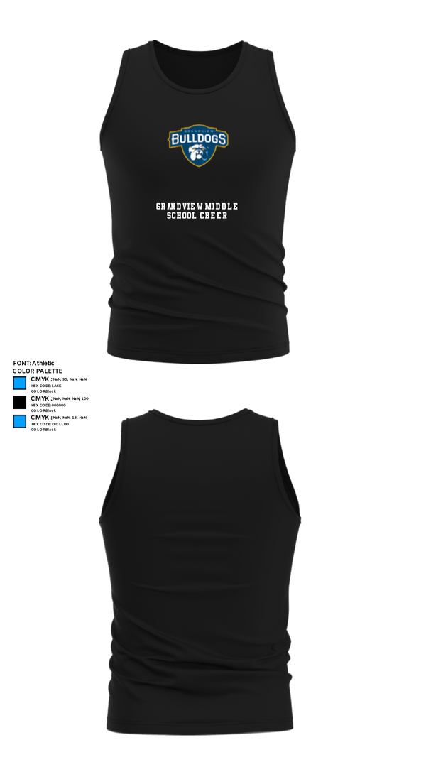 Tank Top, Grandview Middle School Cheer, Cheer, Teamtime, Team time, sublimation, custom sports apparel, team uniforms, spirit wear, spiritwear, sports uniforms, custom shirts, team store, custom team store, fundraiser sports, apparel fundraiser