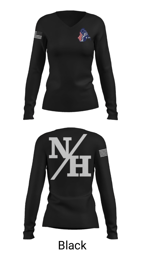 Women's Long Sleeve Vneck Shirt, Nathan Hale High School Baseball, Baseball, Teamtime, Team time, sublimation, custom sports apparel, team uniforms, spirit wear, spiritwear, sports uniforms, custom shirts, team store, custom team store, fundraiser sports, apparel fundraiser