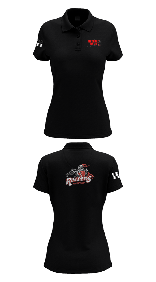 Womens Short Sleeve Performance Polo, Medford Area Senior High School Band, Spirit Store, Teamtime, Team time, sublimation, custom sports apparel, team uniforms, spirit wear, spiritwear, sports uniforms, custom shirts, team store, custom team store, fundraiser sports, apparel fundraiser