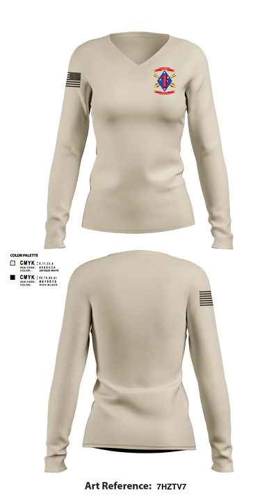 2/11 48743482 Women's Long Sleeve V-neck Shirt - 2