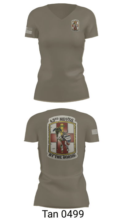 43rd Medical Detachment 2216181 Women's Short Sleeve V-neck Shirt - 68